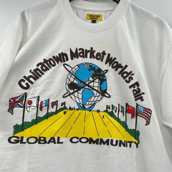 Chinatown Market Worlds' Fair T-Shirt White Graphic Tee Short Sleeve sz XXL NWT - Picture 2 of 5